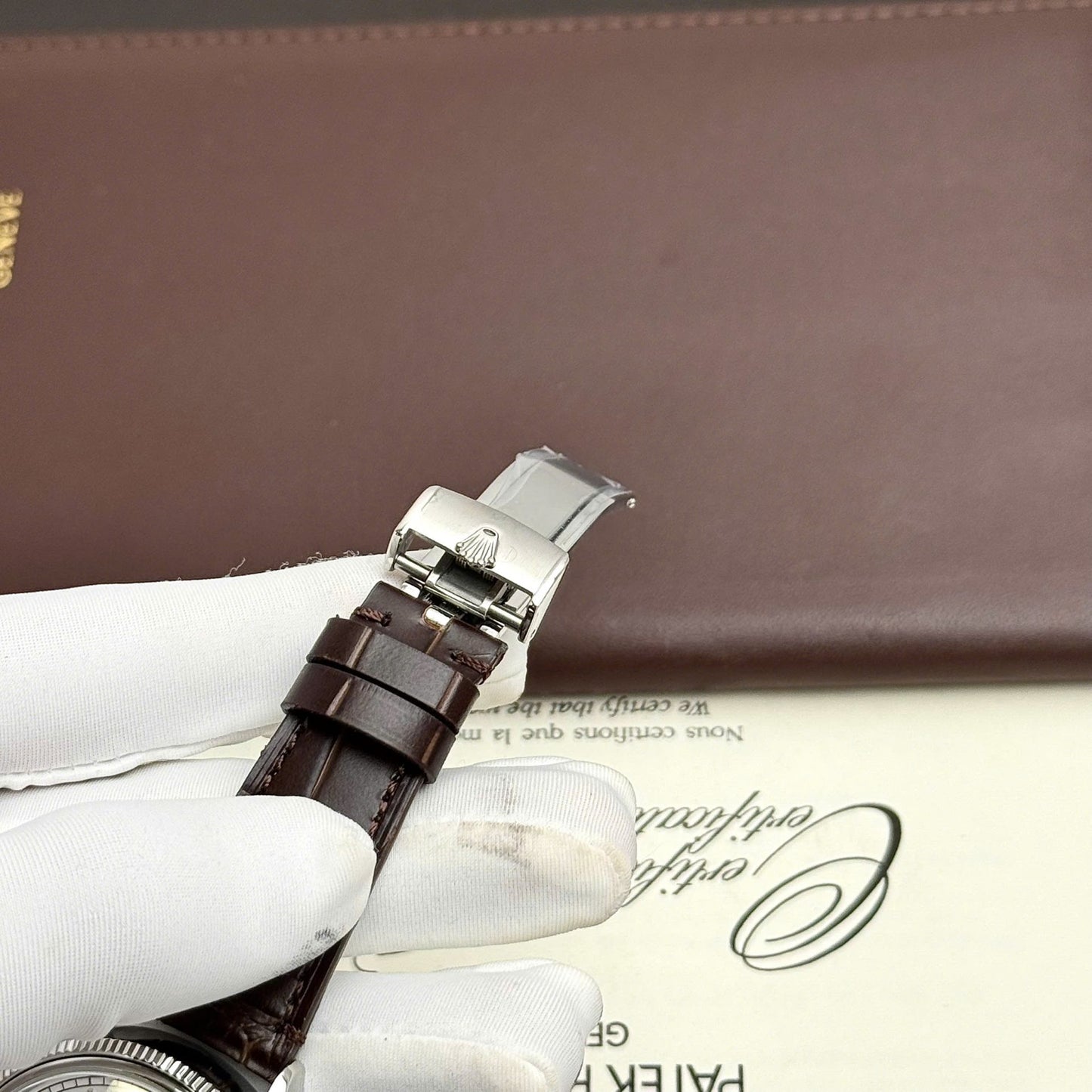 Rolex Perpetual 1908 Fake Watch White Dial Leather Strap 39mm