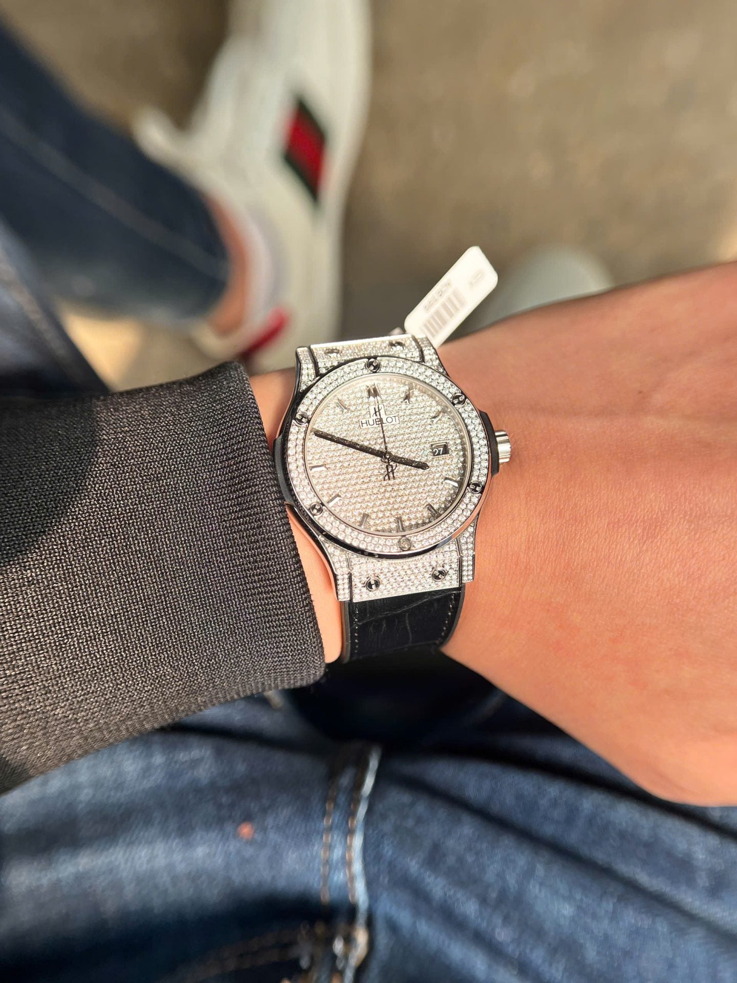 Hublot Classic Fusion Titanium Diamonds Pav¨¦ Customs Full Moissanite Imitation Luxury Watches 42mm