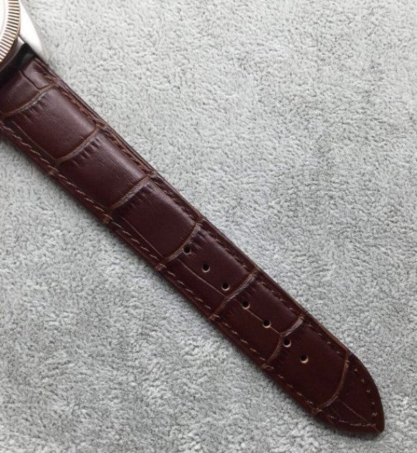 Replica Omega Globemaster Master Chronometer White Dial RG Bezel Leather Strap A8913