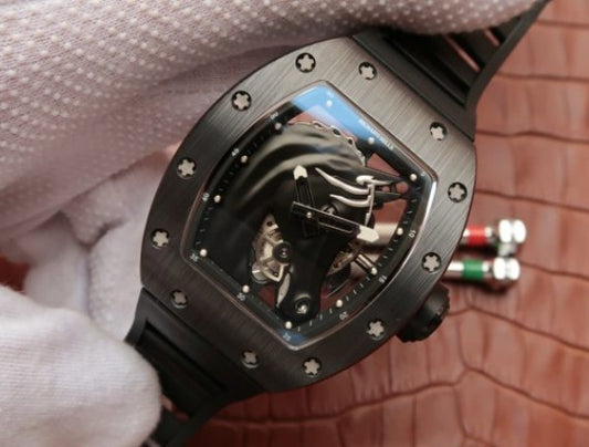 Replica Richard Mille RM52-02 Horse Unique Piece Real Ceramic Black Rubber Strap MIYOTA8215