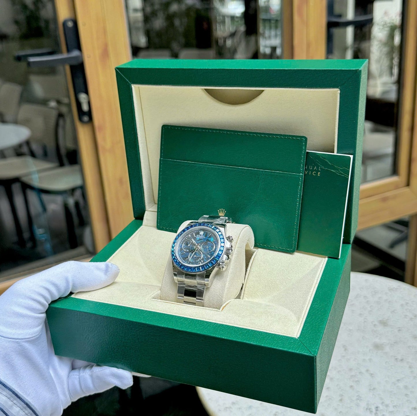 Rolex Luxury Replica Watches Daytona Arolla Challenge Blue Stone Automatic Swis Movmenet 40mm