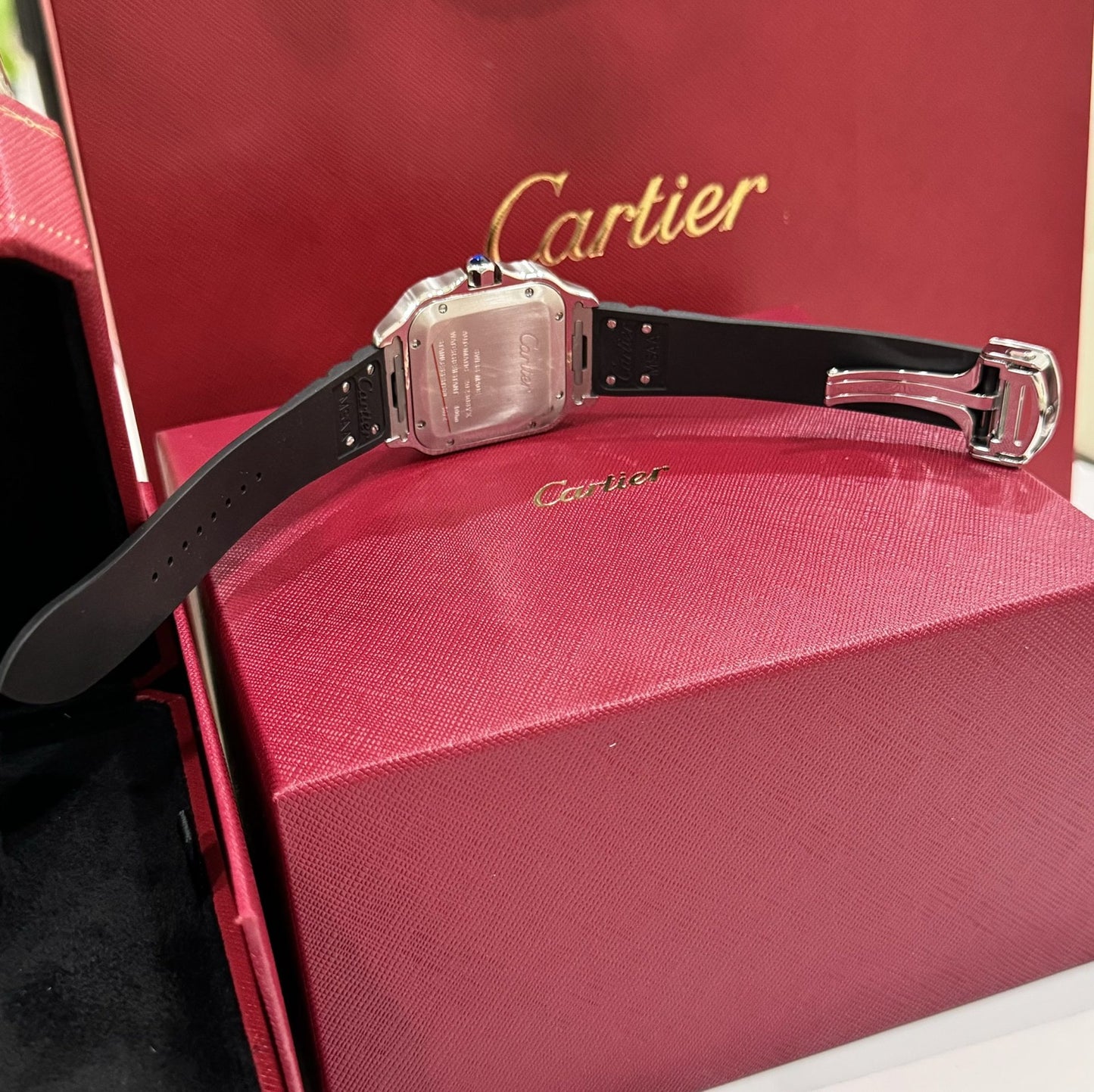 Cartier Replica Watches Santos Black Dial Roman Numeral Pile BV Factory 39.8mm