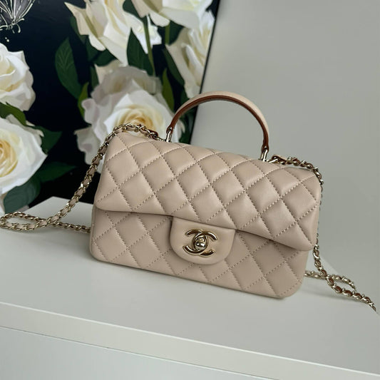 CHANEL Mini Classic Handbag With Top Handle