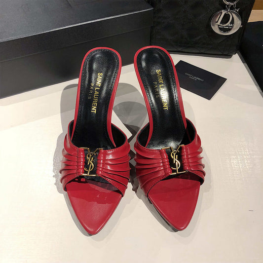 YSL BABYLONE MULES IN SMOOTH LEATHER