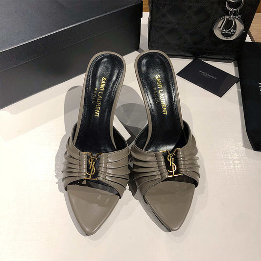 YSL BABYLONE MULES IN SMOOTH LEATHER