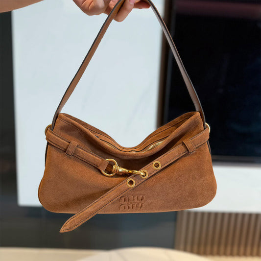 MIUMIU Regular Aventure suede bag(HIGH-END GRADE)