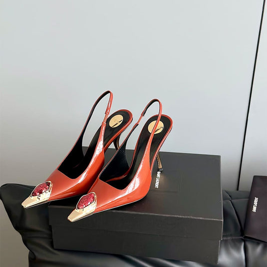 YSL Loulou Slingback Pumps in Patent Leather