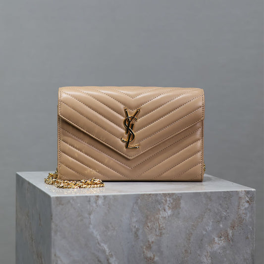 YSL cassandre chain wallet in lambskin