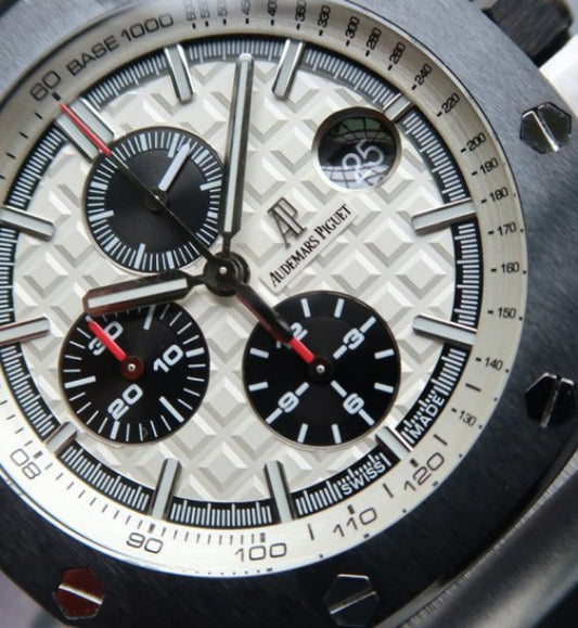 Replica Audemars Piguet JF Royal Oak Offshore 44mm White/Black Dial Rubber Strap A3126