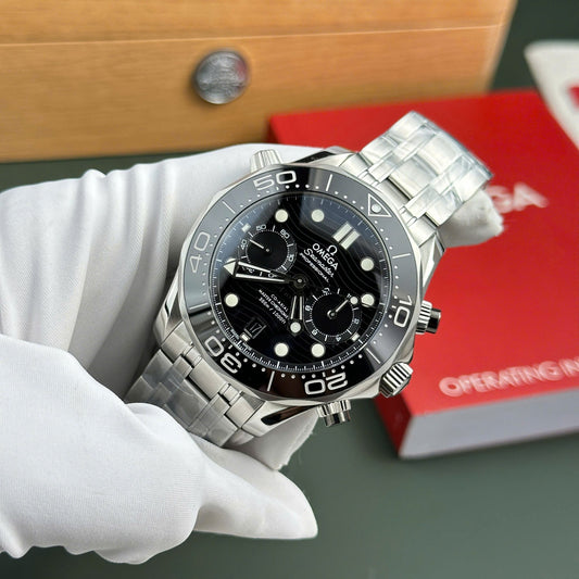 Omega Seamaster Diver 300M Chronograph Replica 11 Watch Black Dial N1 Factory 44mm