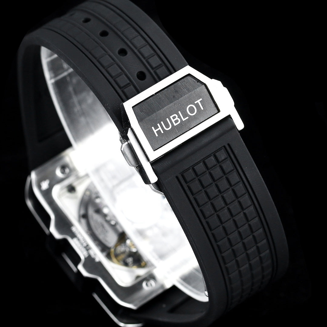 Hublot Big Bang, Square Bang Unico 42mm Textured Rubber Strap(1:1 replica)