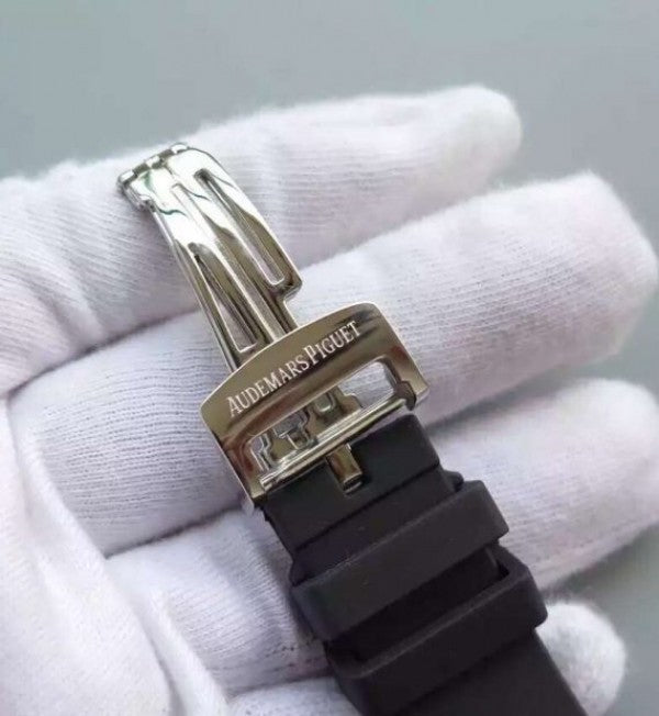 Replica Audemars Piguet Royal Oak Chronograph SS White Dial Rubber Strap A7750