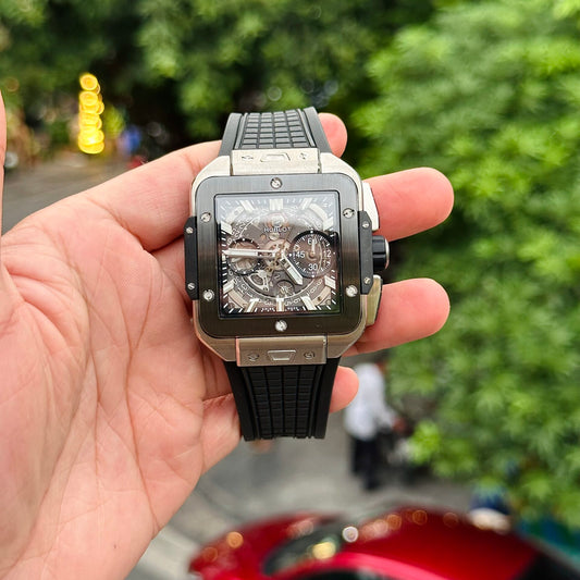 Hublot Best Replica Watch Big Bang Square Titanium Rubber Strap BBF Factory 42mm