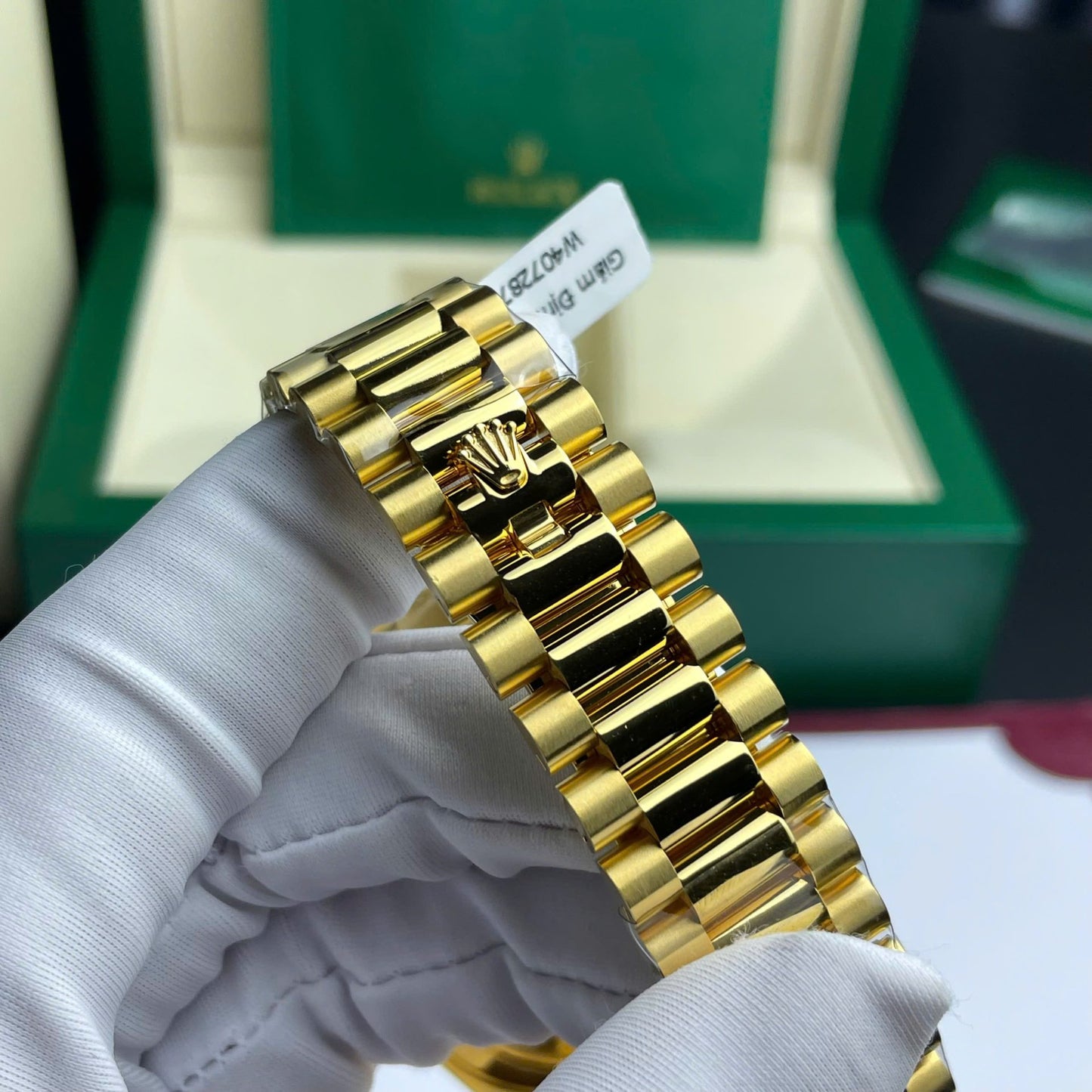 Rolex Day-Date Replica Watch Gold Wrapped + Moissanite Diamonds Weight 173 Gram 40mm