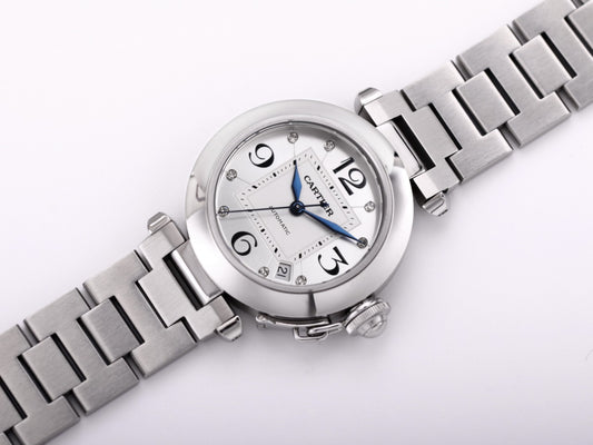 Cartier Pasha Diamonds W31074M7 Ladies Automatic - White(1:1 replica)