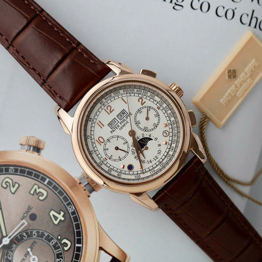 Patek Philippe Fake Watch Perpetal Calendar 5270 White Dial Leather Strap 41mm