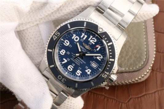 Replica Breitling SuperOcean II 44mm GF Blue Dial SS Bracelet A2824