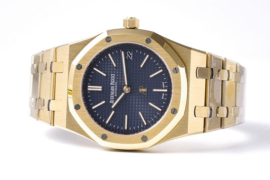Audemars Piguet Replica Watch Royal Oak Extra-Thin Yellow Gold Blue Index 39mm Yellow Gold Bracelet 15202BA.OO.1240BA.01-BFV2(1:1 replica)