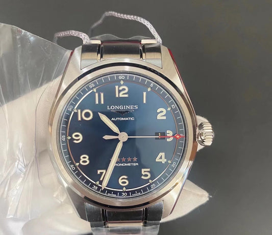 LONGINES Longines Forerunner Series Automatic Mechanical Watch Men's Watch Swiss Watch 40mm Blue Sun Pattern Dial Stainless Steel Strap_3.811.4.93.9(1:1 replica)