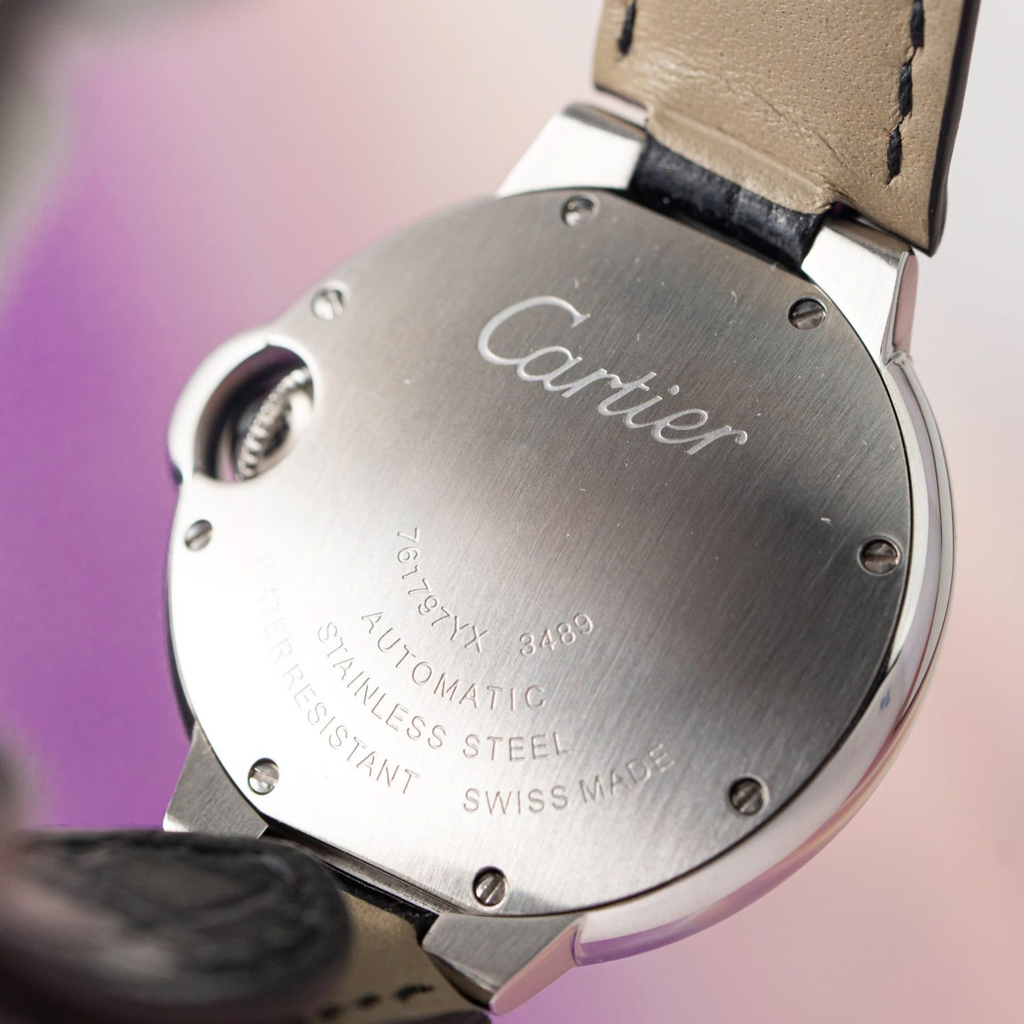 Cartier Ballon Bleu Replica 1:1 Watch White Dial Leather Strap 36mm
