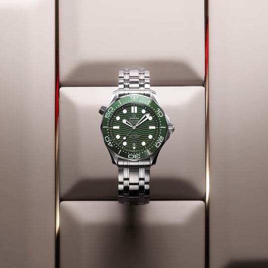 Seamaster Diver 300M Co-Axial Master Chronometer 42mm Green Dial On Bracelet(1:1 replica)