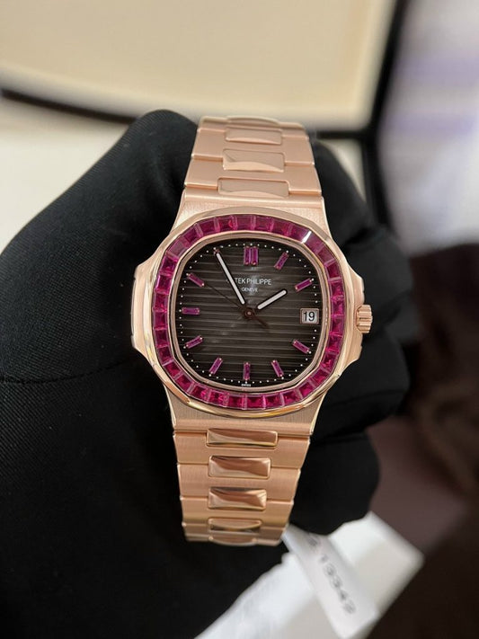 Patek Philippe Nautilus 5723 Replica Watch Gold Wrapped With Red Ruby 40mm