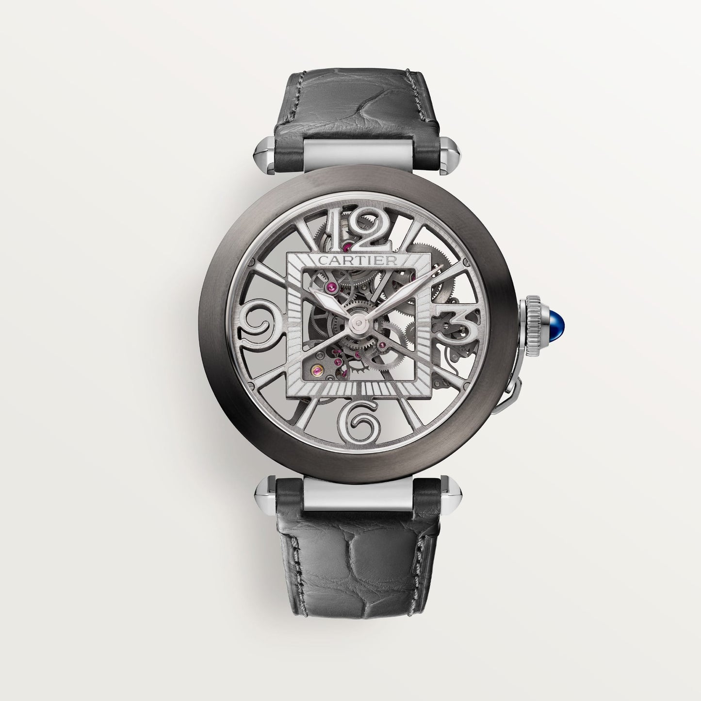 Pasha de fake cartier watch skeleton mechanical movement with automatic winding caliber 9624 MC(1:1 replica)