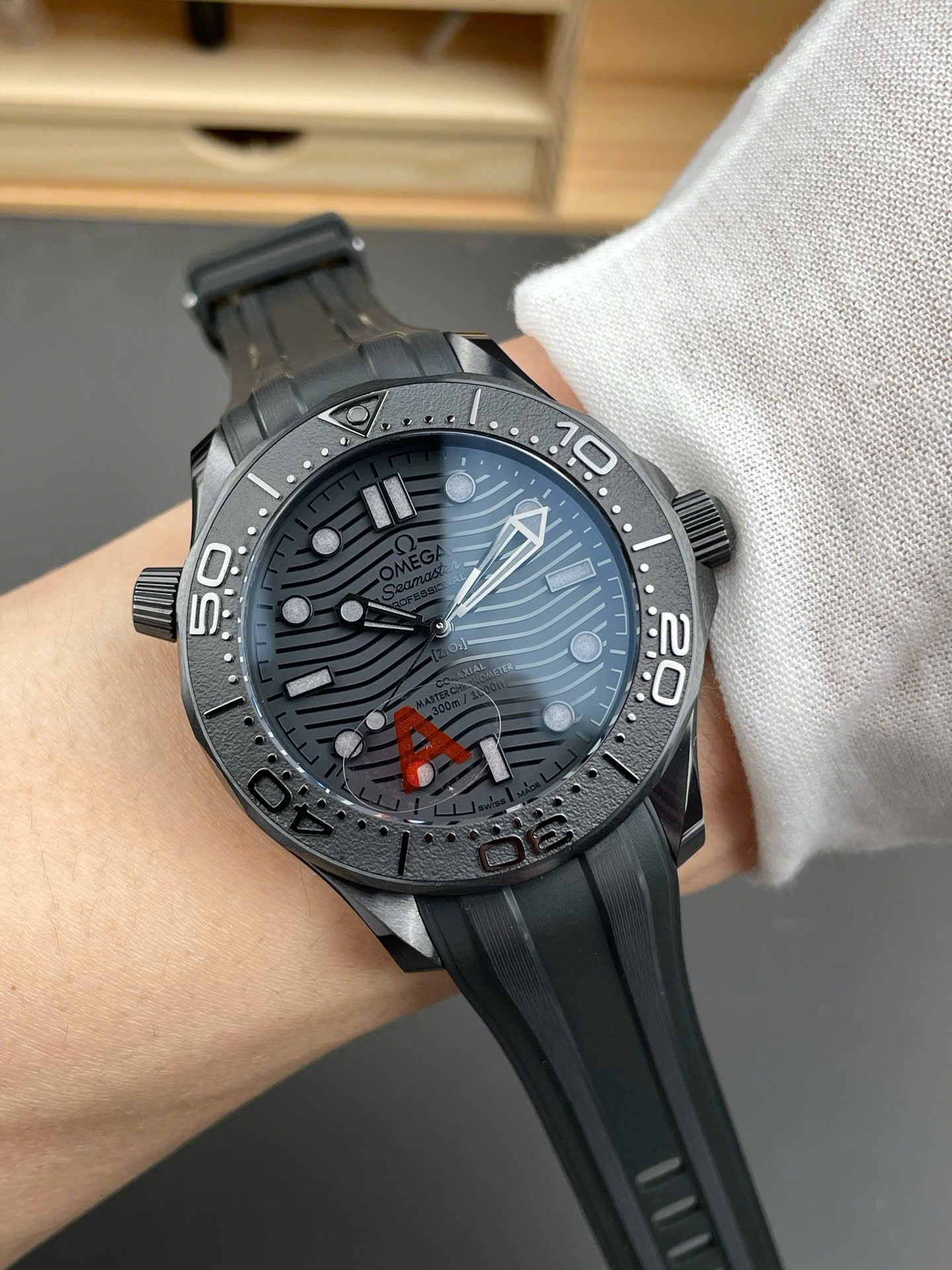 Omega Seamaster Diver 300M Black Black Ceramic Luxury Fake Watches VS Factory Men s 42mm