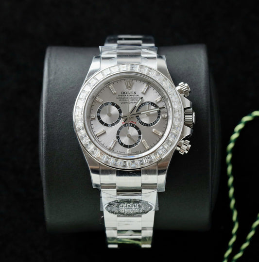 Rolex Daytona 126500 Copies Watch Diamonds Moissanite Custom 40mm
