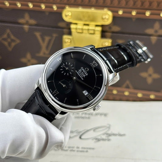 Omega Replica Watch De Ville Prestige Power Reserve Black Dial 39.5mm