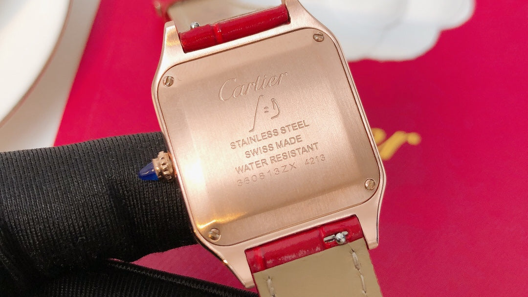 Santos Demoisell Santos Platinum Diamonds Collection - Steel Mini - Red(1:1 replica)