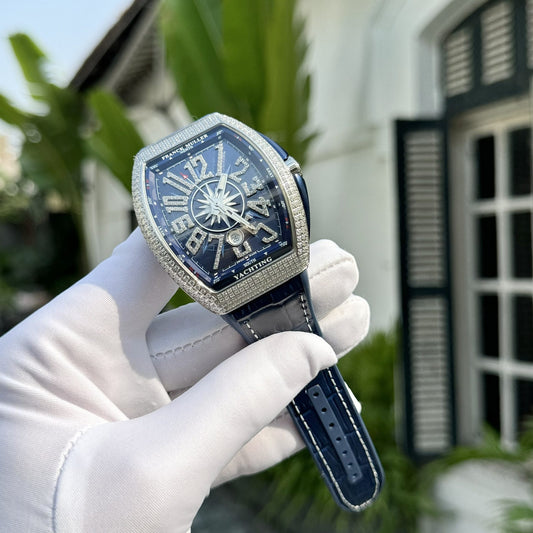 Franck Muller Vanguard V45 Blue Rubber Strap Replica Watch ABF 45mm