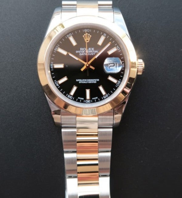 Replica Rolex DateJust II 41mm SS/YG Black Dial Lumed Marker SS/YG Bracelet A2824