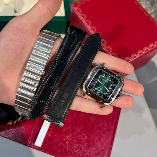 CARTIER SANTOS WSSA0062 REPLICA 1:1 GREEN DIAL BV FACTORY 39.8MM