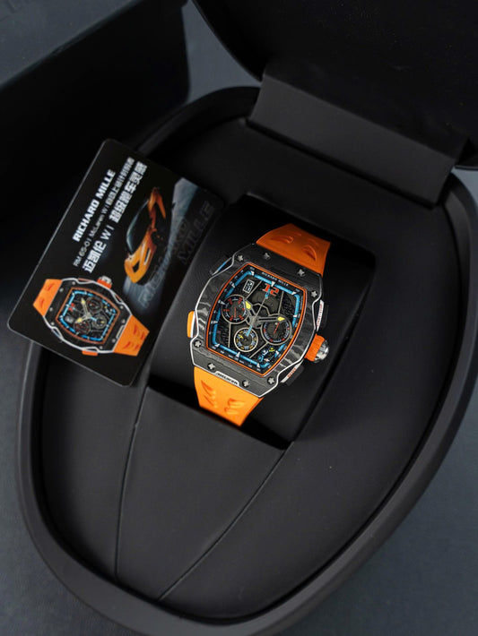 Richard Mille RM65-01 Replica Watches Orange Rubber Strap 44.5¡Á49.9mm