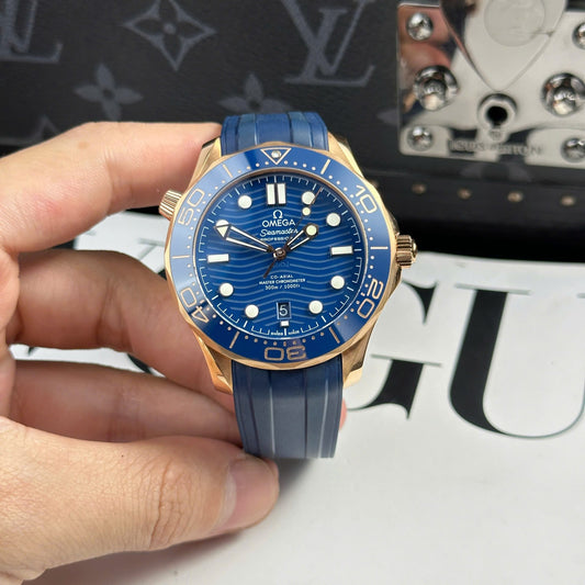 Omega Seamaster Diver 300M Replica Watch Blue Dial Rubber Strap VSF 42mm