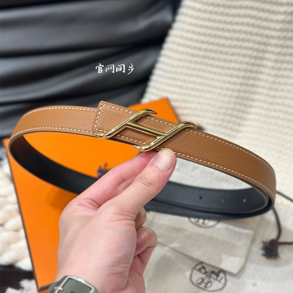 HDN belt buckle Reversible leather strap 24 mm