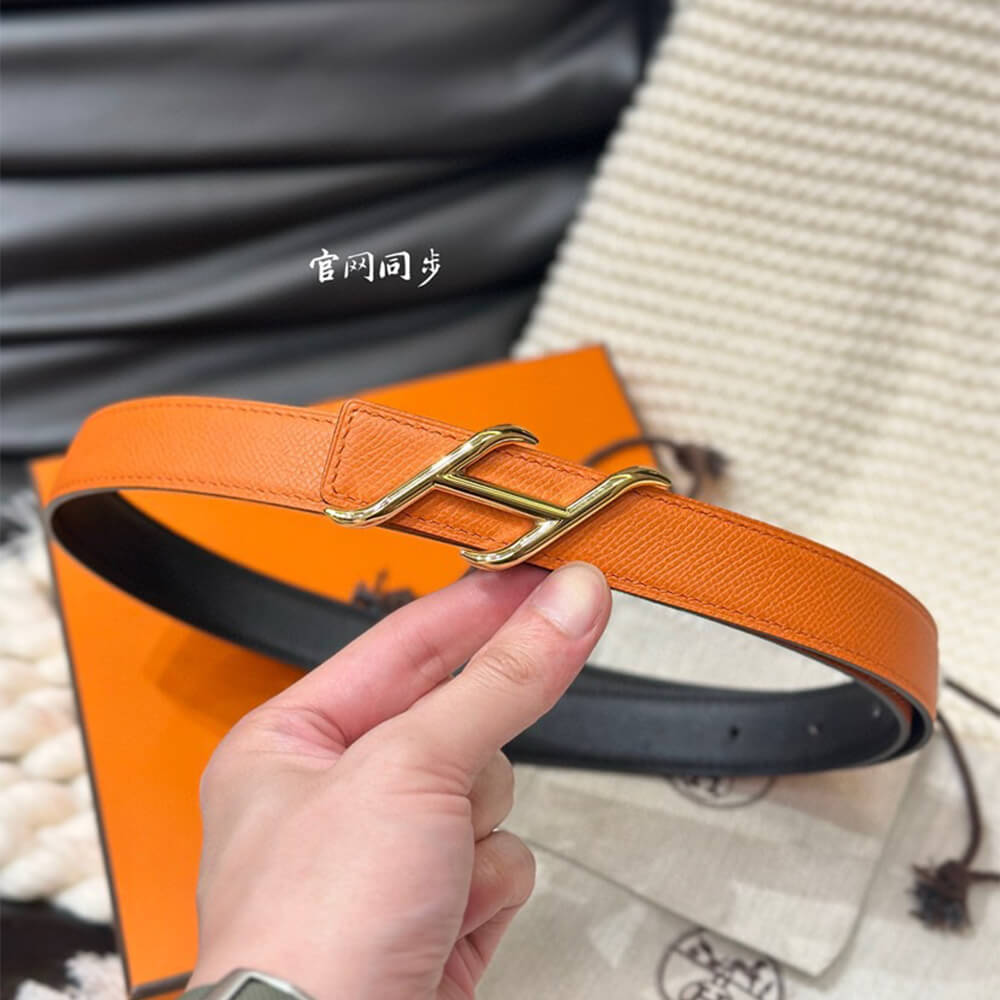 HDN belt buckle Reversible leather strap 24 mm