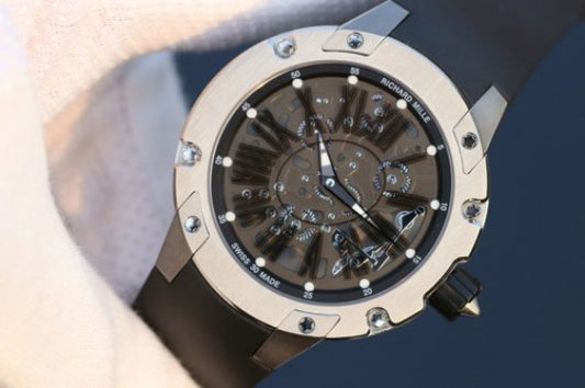 Replica Richard Mille RM033 Titanium SF Roman Markers Dial Black Rubber Strap Micro-Rotor Movement