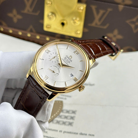 Omega De Ville Prestige Power Reserve Replica 11 Watch Leather Strap 39.5mm