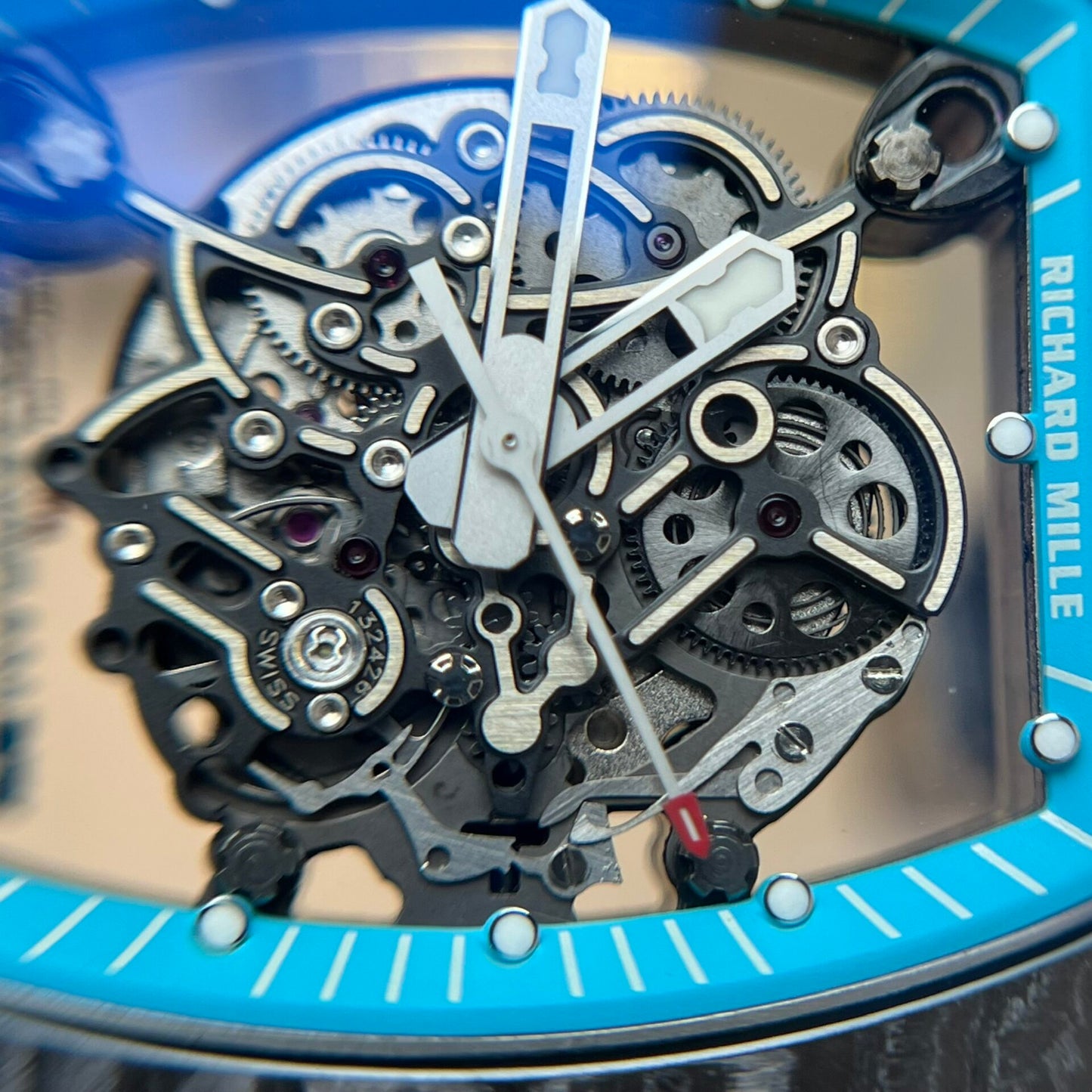 Richard Mille RM055 Full Carbon White Rubber Strap Replica 1:1 Watch 45mm