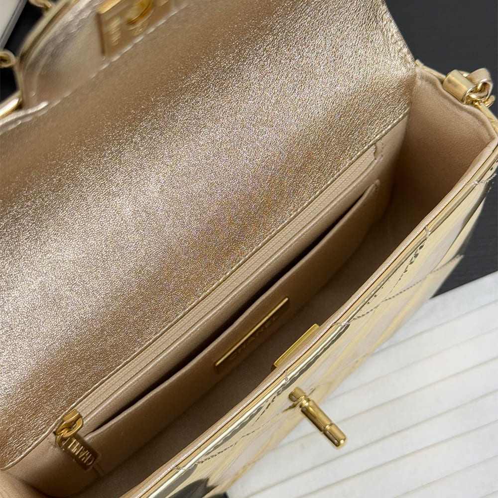 CHANEL Mini Flap Bag with Top Handle(high-end grade)