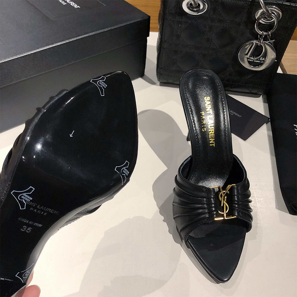 YSL BABYLONE MULES IN SMOOTH LEATHER