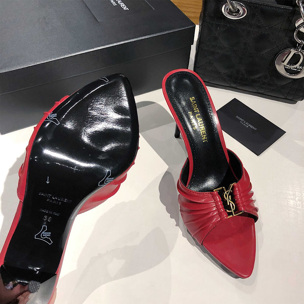 YSL BABYLONE MULES IN SMOOTH LEATHER