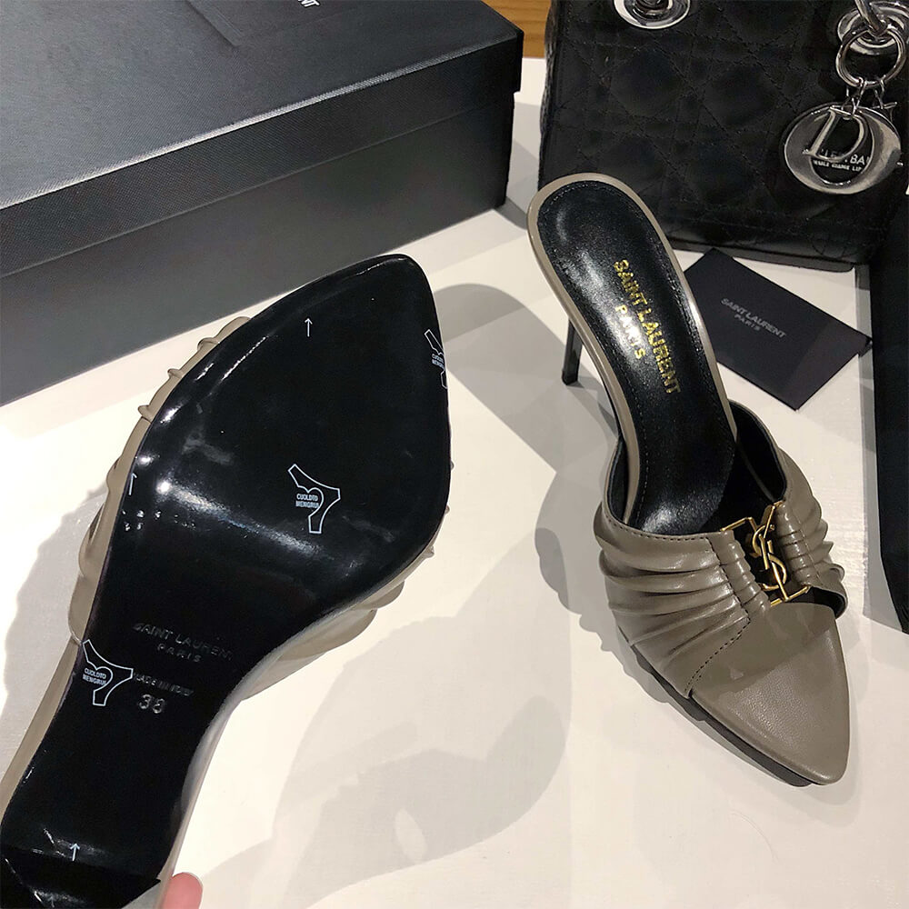 YSL BABYLONE MULES IN SMOOTH LEATHER