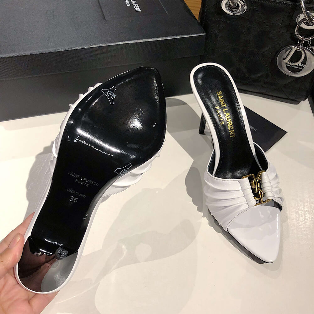YSL BABYLONE MULES IN SMOOTH LEATHER