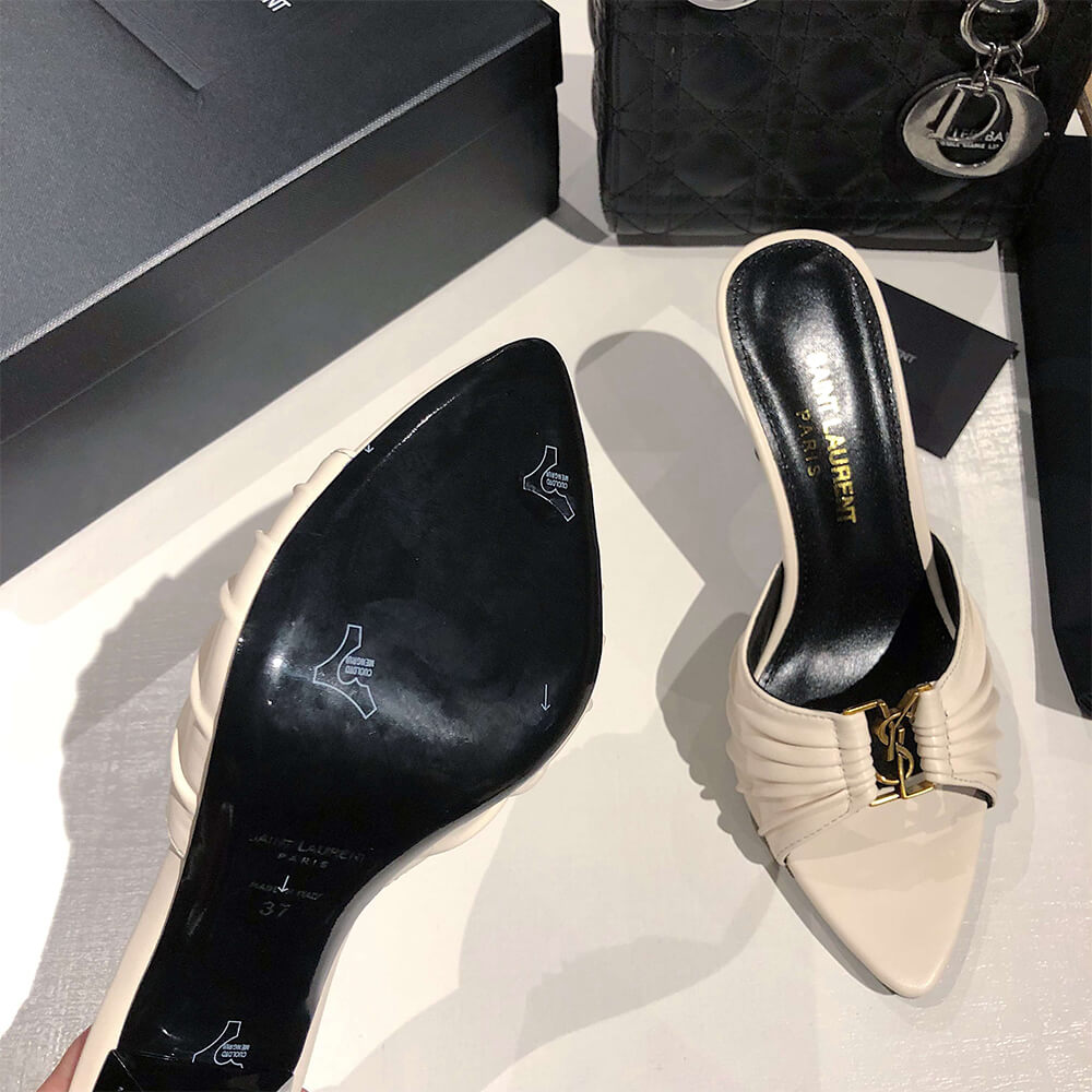 YSL BABYLONE MULES IN SMOOTH LEATHER