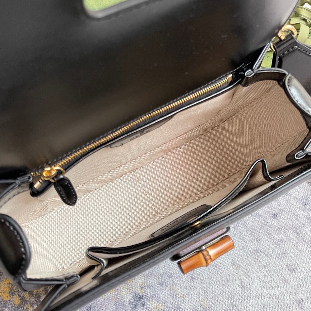GUCCI BAMBOO 1947 JUMBO GG SMALL TOP HANDLE BAG