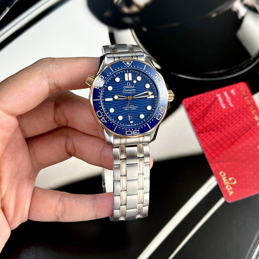 Omega Replica Watch Seamaster Demi Rose Gold Dial Blue VS Factory 42mm