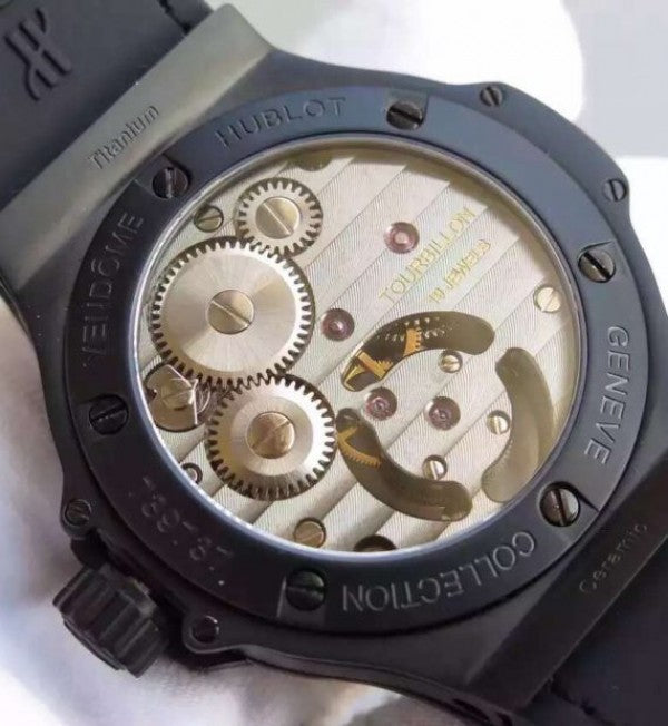 Replica Hublot Big Bang 44mm Vendome Real Tourbillon Black Black Gummy